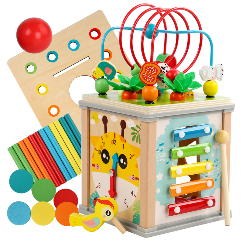 10-in-1 Wooden Learning Board – Montessori Sensory Toy