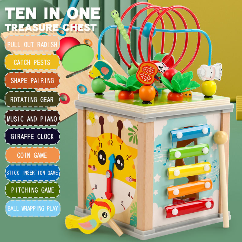 10-in-1 Wooden Learning Board – Montessori Sensory Toy