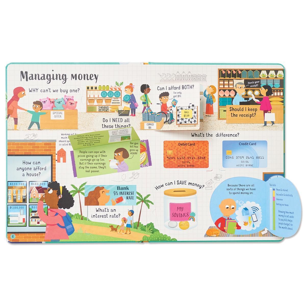 Usborne Money for Beginners lift flap pages (Boardbook)