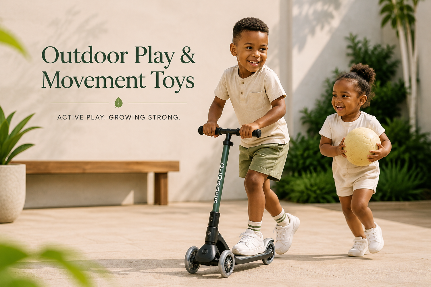 Children enjoying outdoor movement and active play toys in Kenya