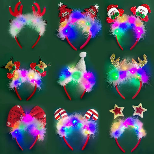 LED Christmas Light-Up Headband – Assorted Designs