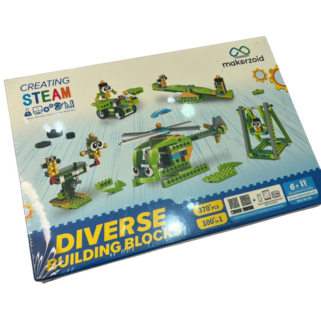 Makerzoid STEAM Diverse Building Blocks - 370 Pieces