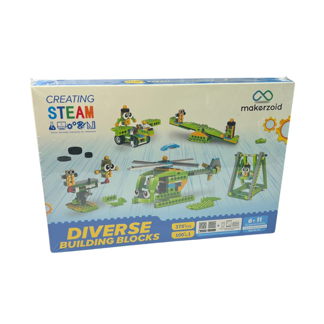 Makerzoid STEAM Diverse Building Blocks - 370 Pieces