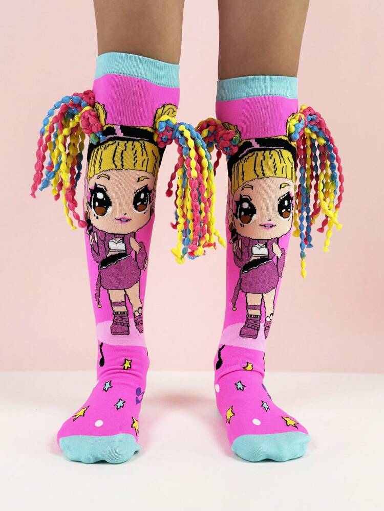 Braided-Detail Knee-High Socks for Kids