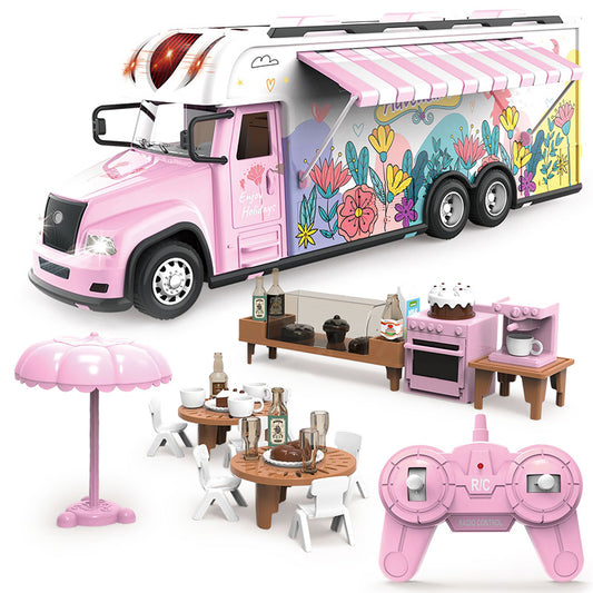RC Dream Garden Dining Bus – Pink Holiday Food Truck Playset
