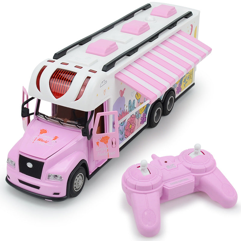 RC Dream Garden Dining Bus – Pink Holiday Food Truck Playset