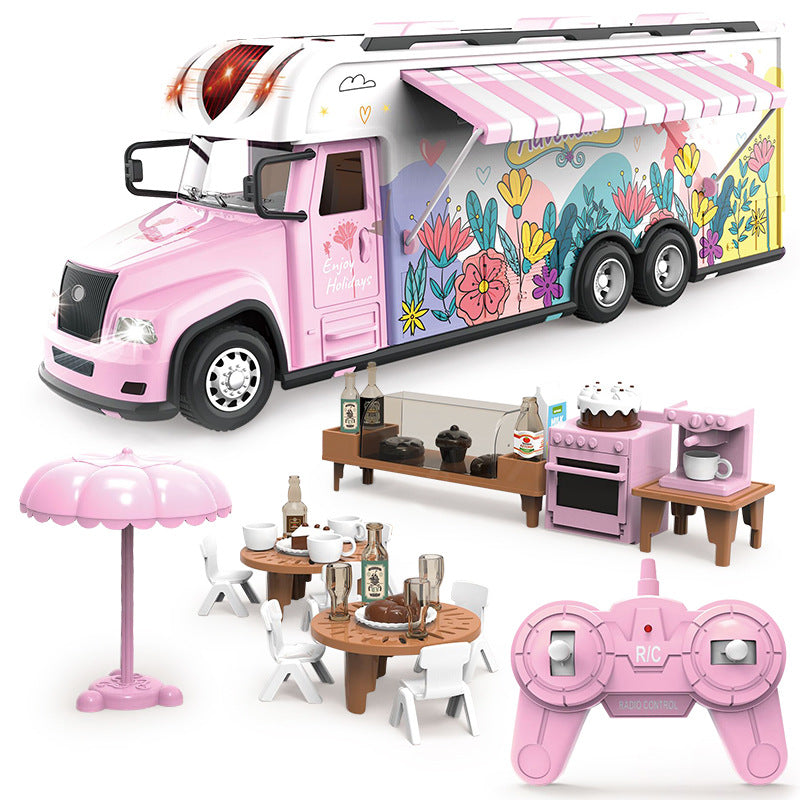 RC Dream Garden Dining Bus – Pink Holiday Food Truck Playset