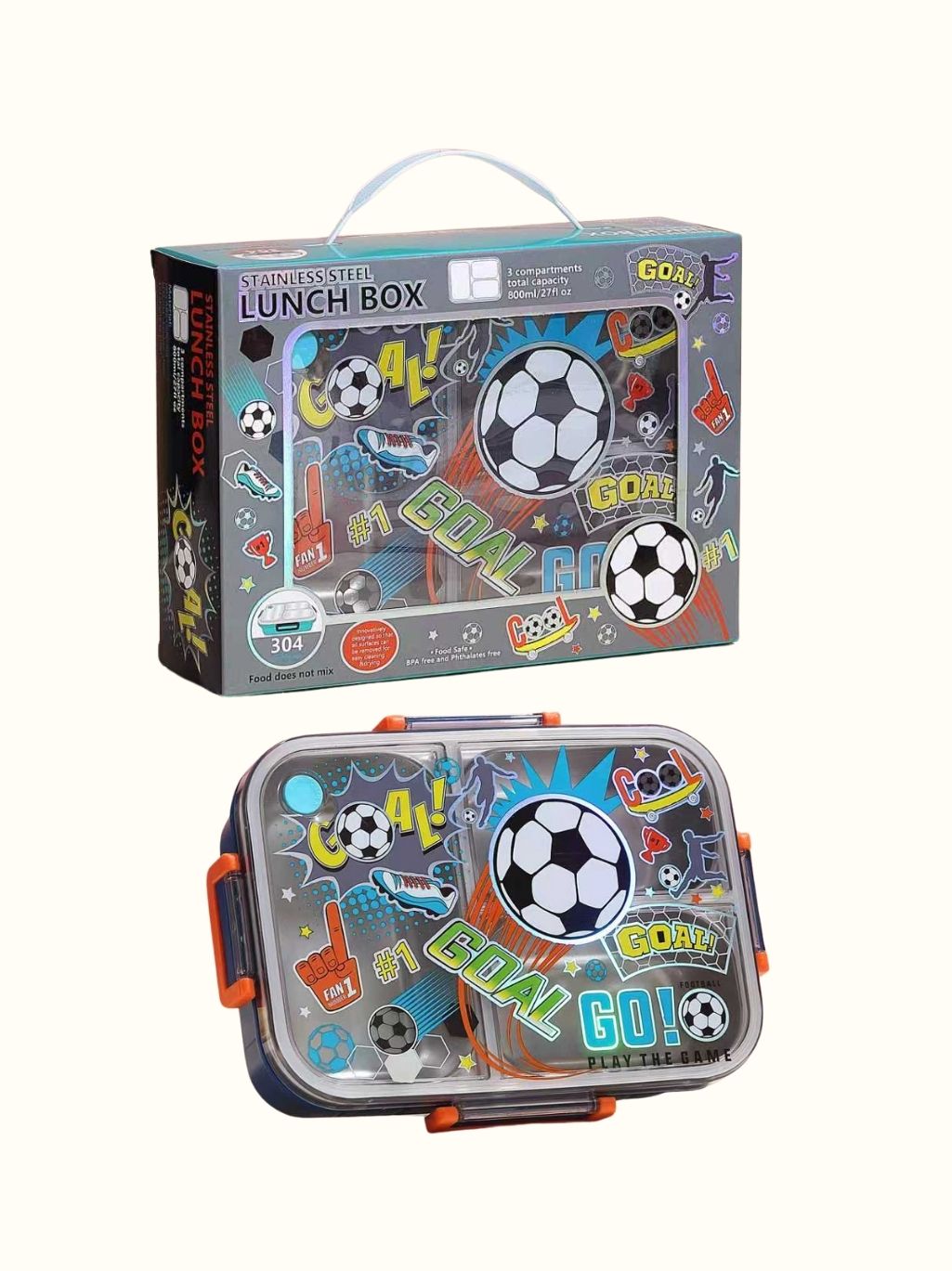 Themed Stainless Steel Lunch Box With Leak-Proof Compartments – 750Ml