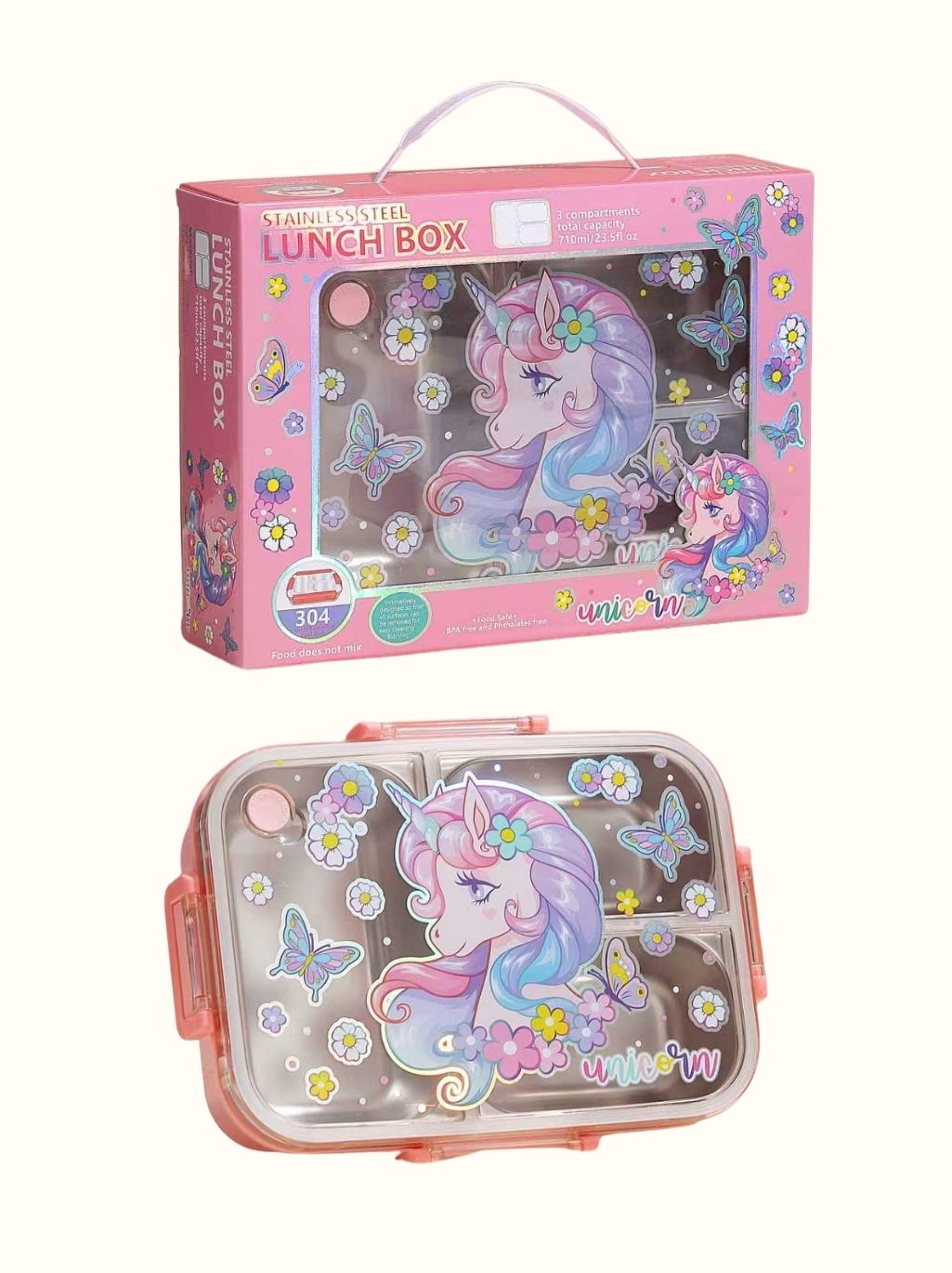 Themed Stainless Steel Lunch Box With Leak-Proof Compartments – 750Ml