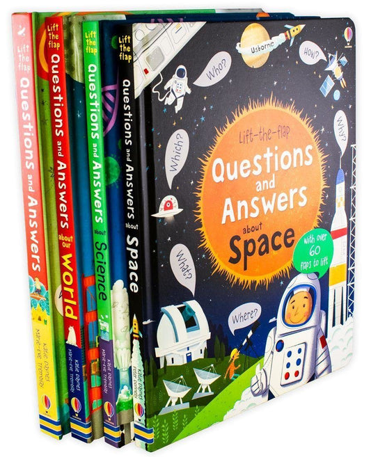 Usborne Lift-the-Flap Questions & Answers Book Collection for Kids