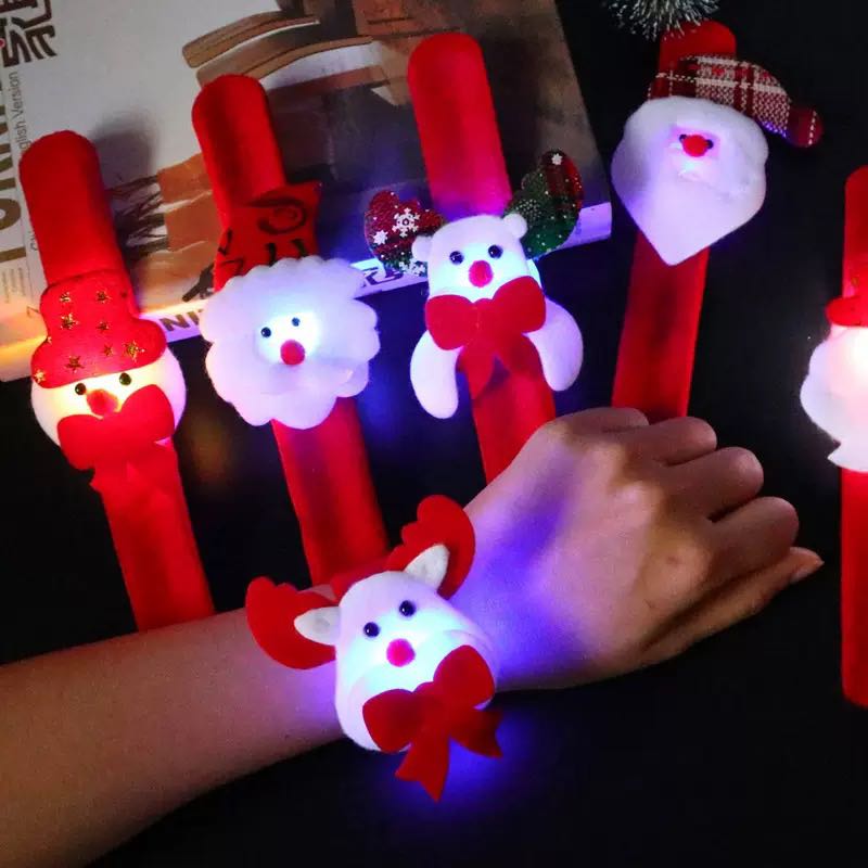 LED Christmas Light-Up Slap Bracelet – Assorted Designs