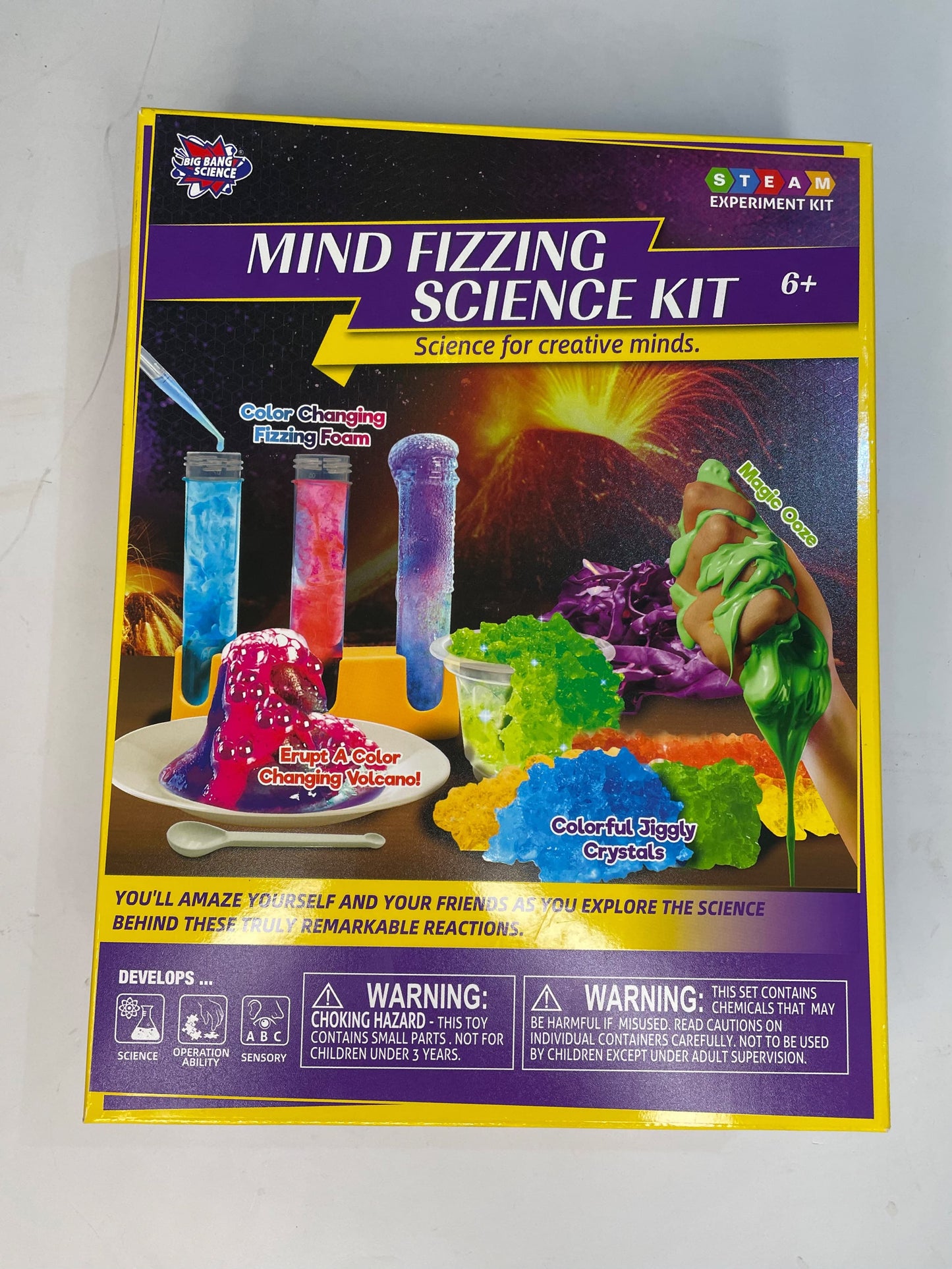 Mind Fizzing Science Kit | DIY STEM Chemistry Experiment Kit | 11 Exciting Science Activities for Kids 6+