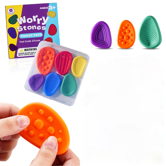 Worry Stones Fidget Toy Set (6 Pack)