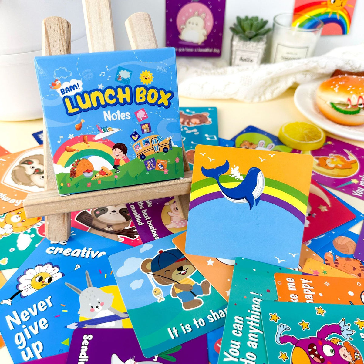Positive lunchbox message cards for kids school lunches