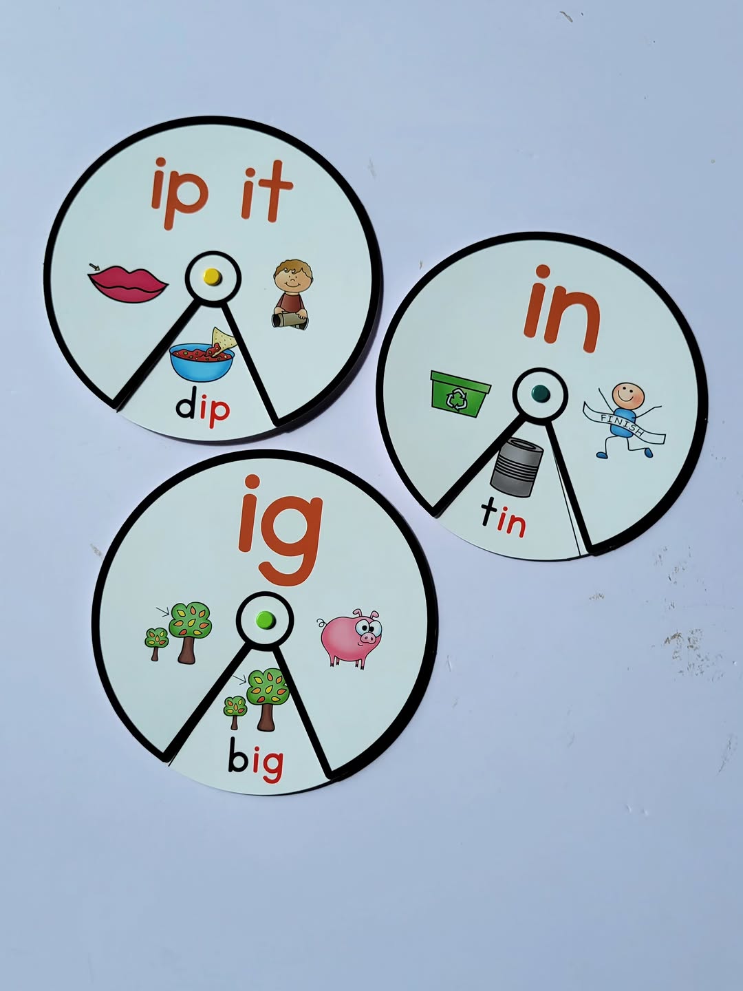 CVC Word Family Phonics Wheels Learning Set for Kids