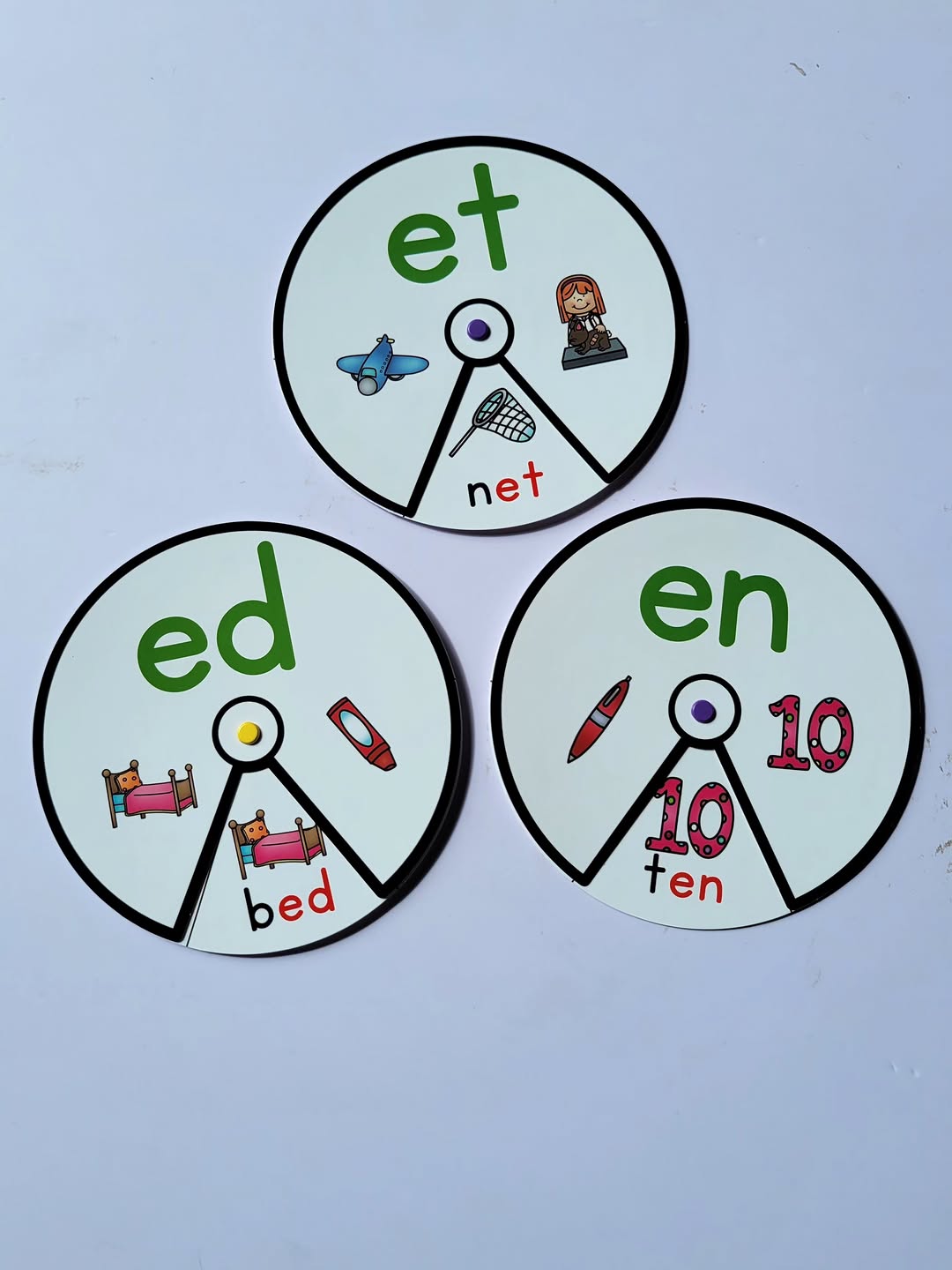 CVC Word Family Phonics Wheels Learning Set for Kids