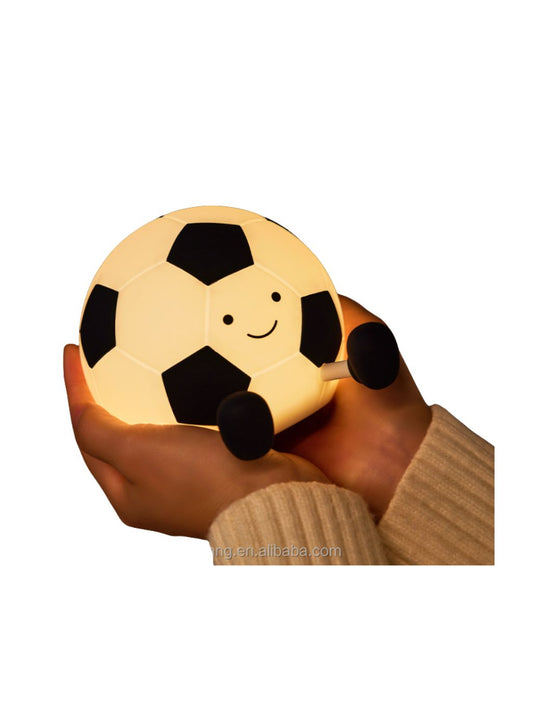 Football-Shaped LED Night Light – Rechargeable Bedside Lamp