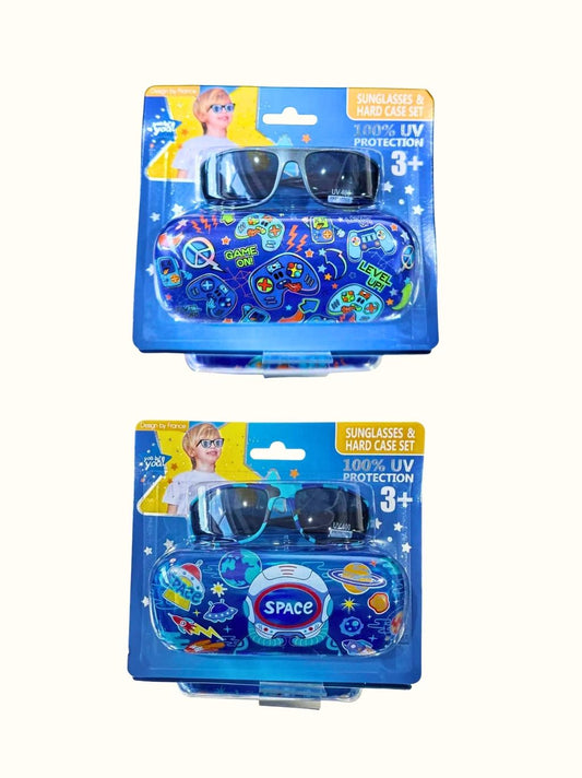 Kids Sunglasses Set With Hard Case – Uv Protection (Various Themes)
