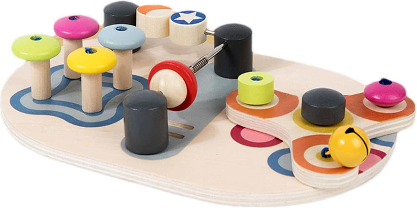 Wooden Sensory Activity Board | Montessori Fine Motor & Hand-Eye Coordination Toy