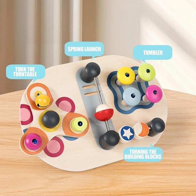 Wooden Sensory Activity Board | Montessori Fine Motor & Hand-Eye Coordination Toy