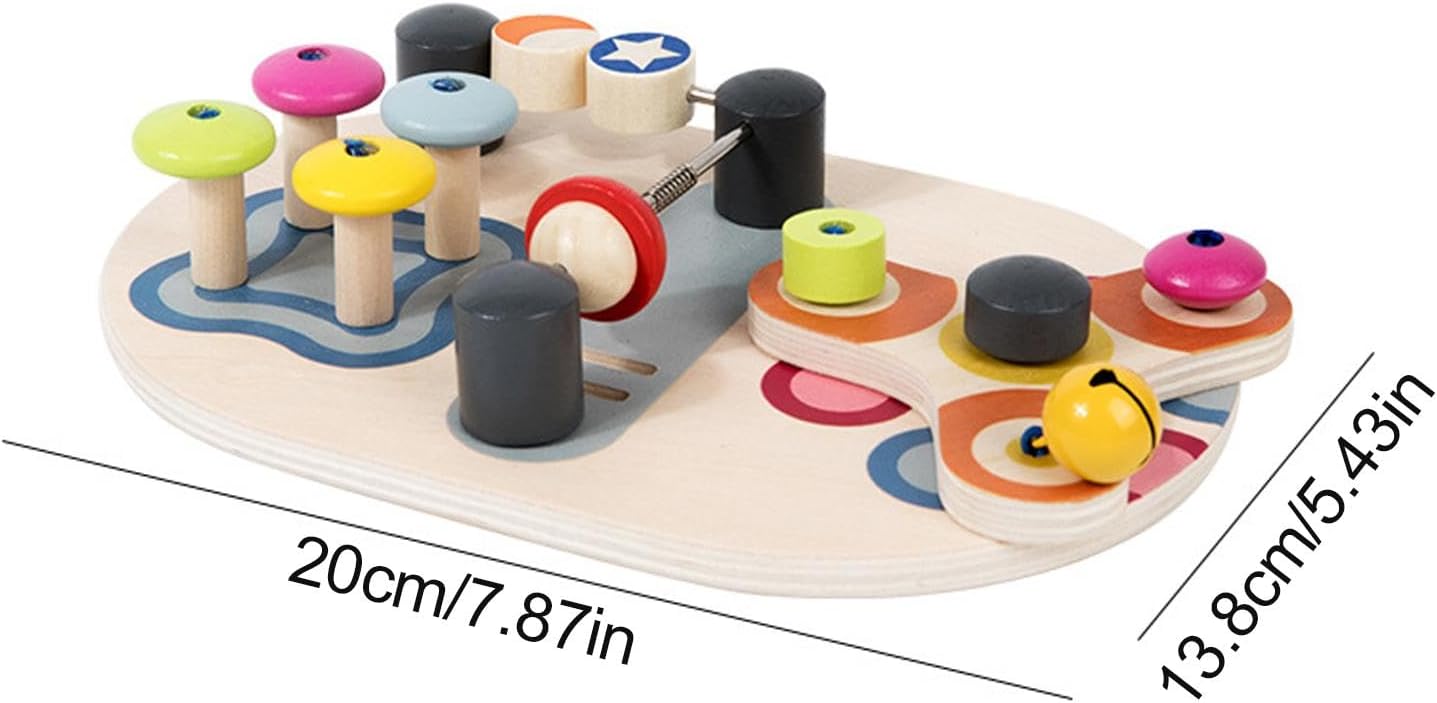 Wooden Sensory Activity Board | Montessori Fine Motor & Hand-Eye Coordination Toy