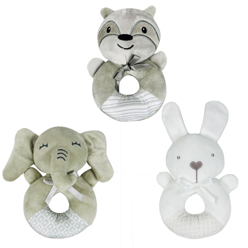 Soft Plush Baby Rattle Ring Toy