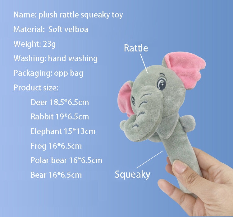 Plush Rattle Squeaky Toy (Rabbit & Elephant)