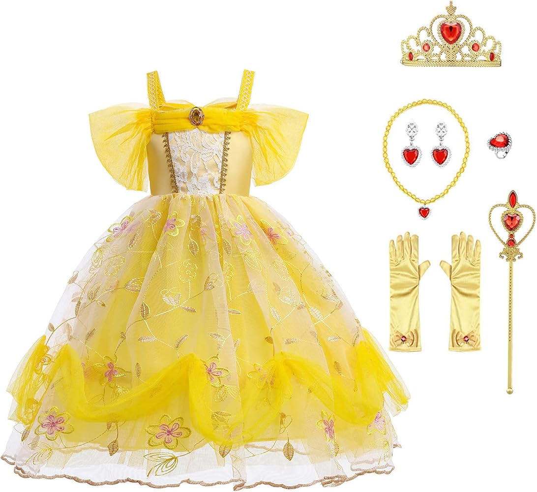 Belle Princess Costume with Accessories | Fairytale Princess Dress