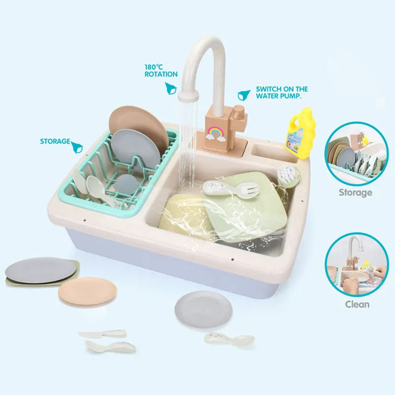 Kids Electric Kitchen Sink Toy