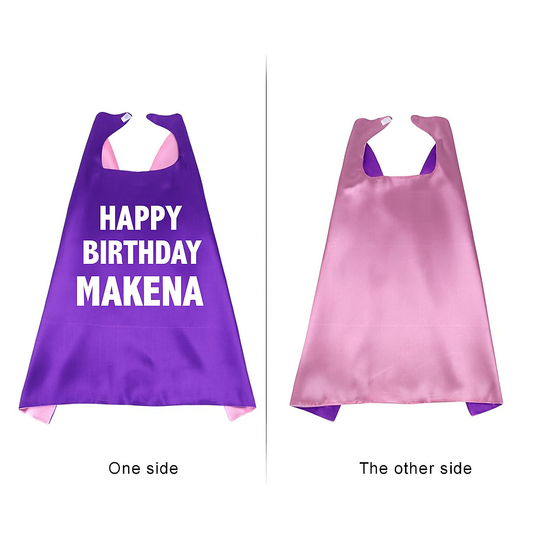 Double-Sided Superhero Cape & Mask for Kids – 64cm Satin Dress-Up Costume (Customizable)