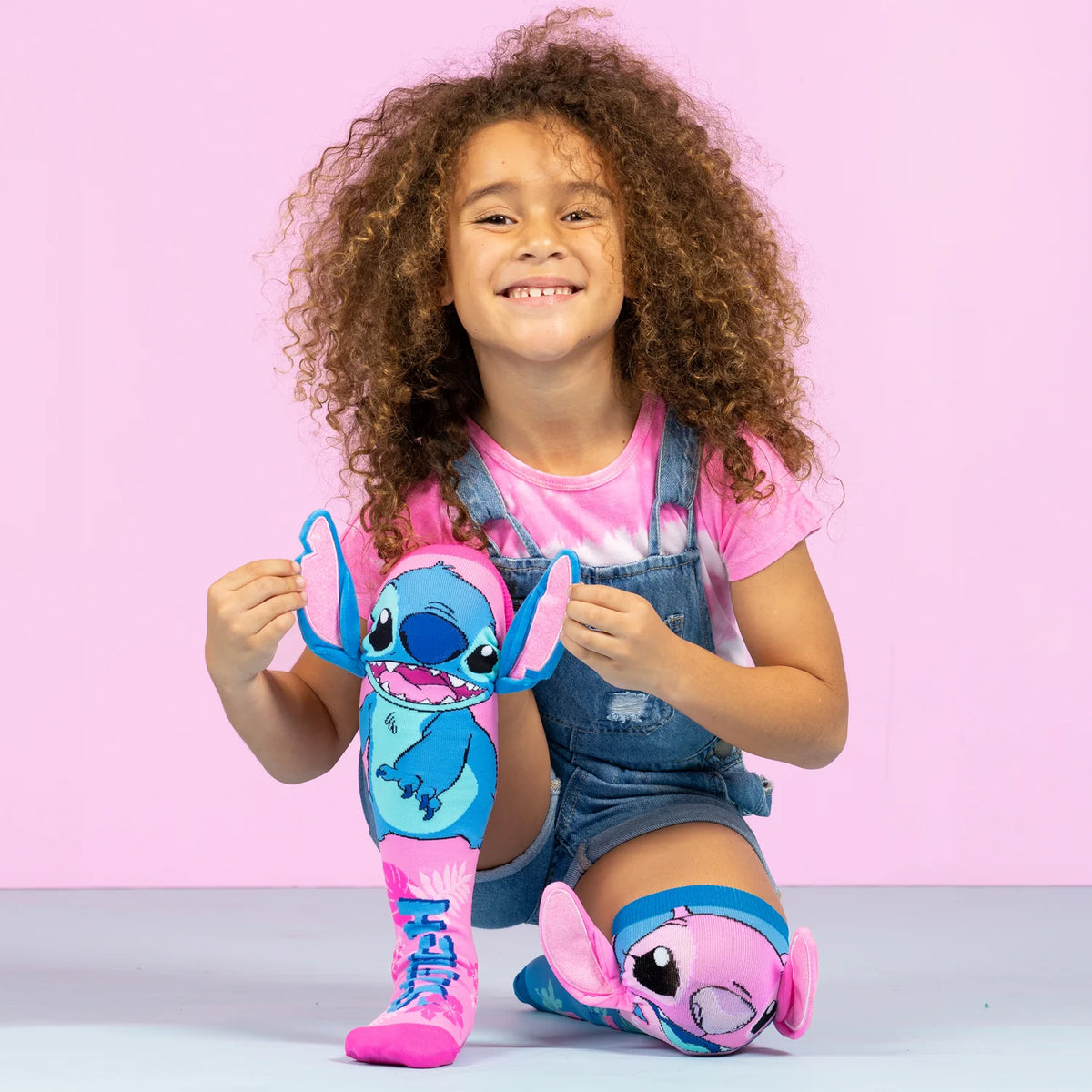Stitch & Angel Knee-High Socks with 3D Plush Ears