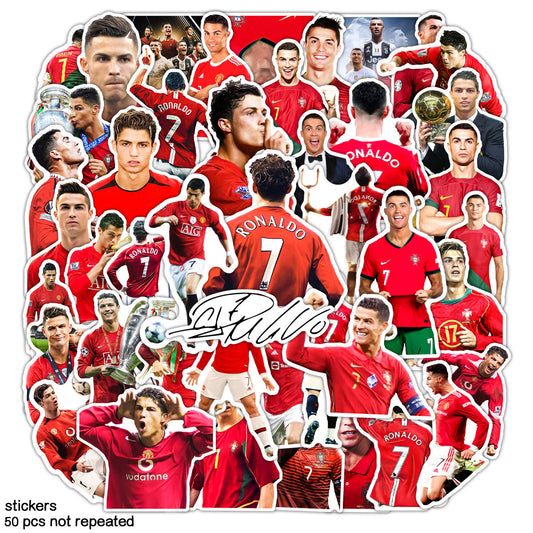 50Pcs Cristiano Ronaldo Waterproof Sticker Pack