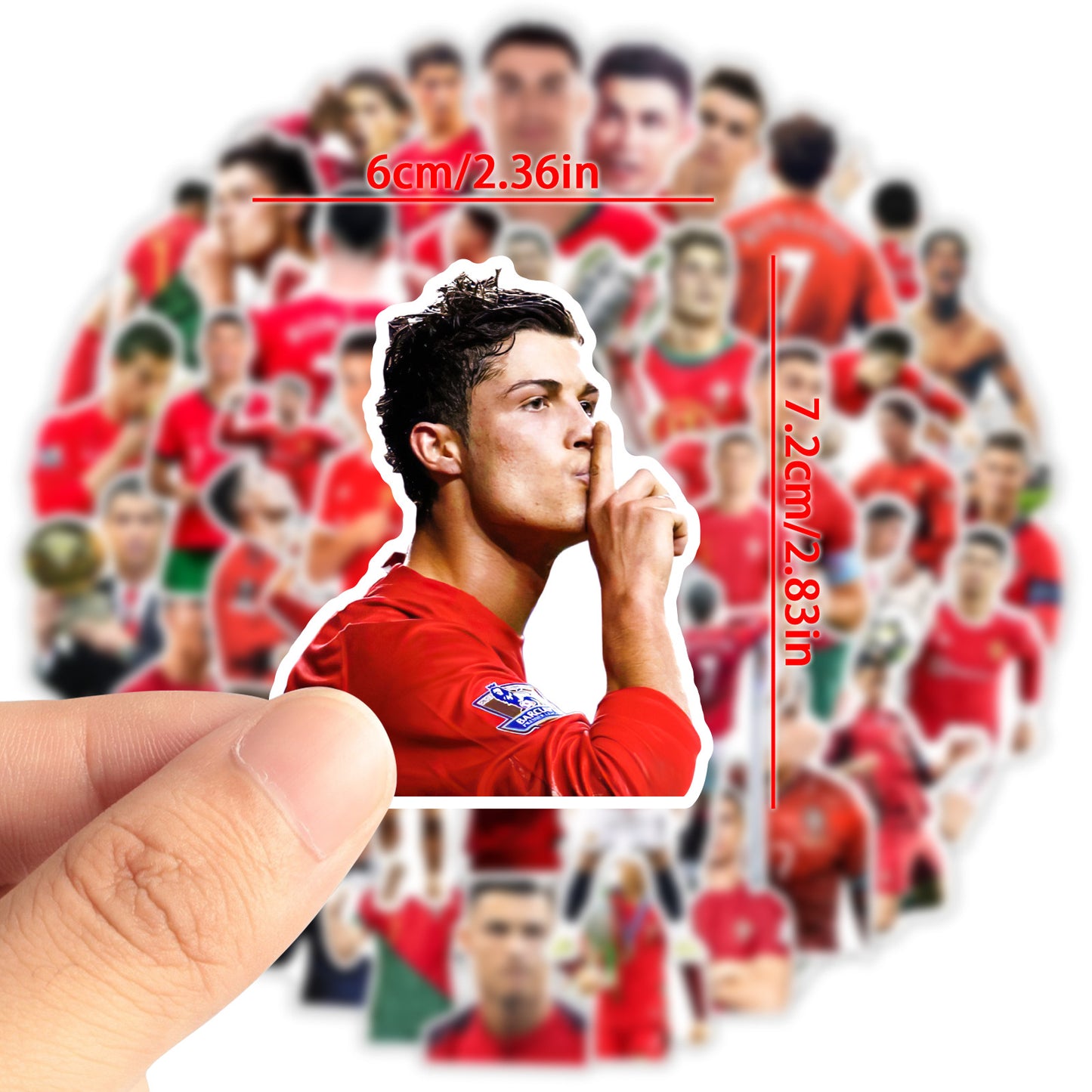50Pcs Cristiano Ronaldo Waterproof Sticker Pack
