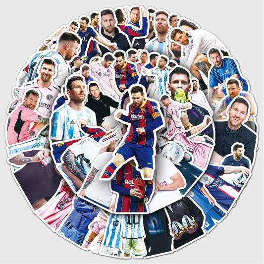 50pcs Football Star Messi Waterproof Stickers Pack