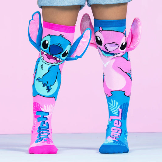 Stitch & Angel Knee-High Socks with 3D Plush Ears