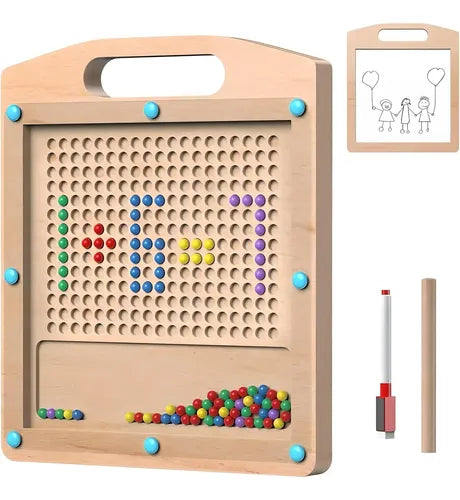 Double-Sided Magnetic Bead Drawing Board | Montessori Fine Motor & Pre-Writing Activity Board