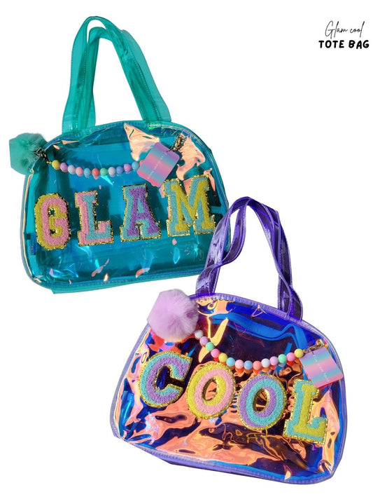 GLAM & COOL Tote Bag – Kids Holographic Bead Tote