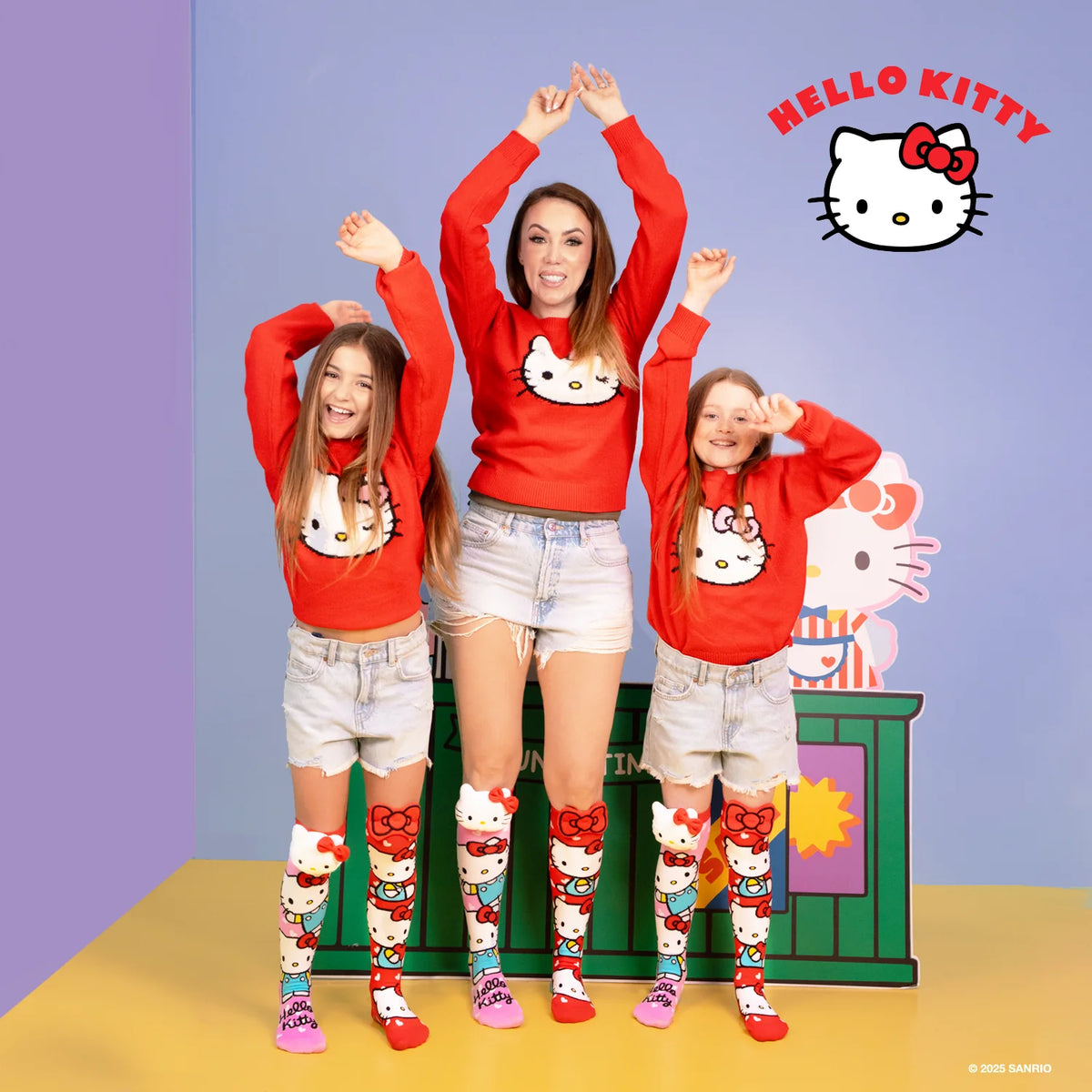 Hello Kitty Knee-High Socks with Plush Bow & Character Detail