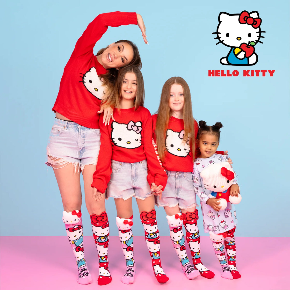 Hello Kitty Knee-High Socks with Plush Bow & Character Detail