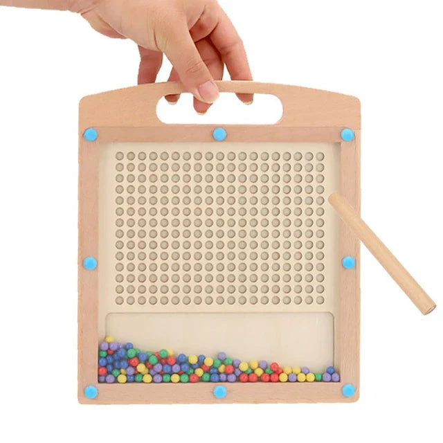 Double-Sided Magnetic Bead Drawing Board | Montessori Fine Motor & Pre-Writing Activity Board