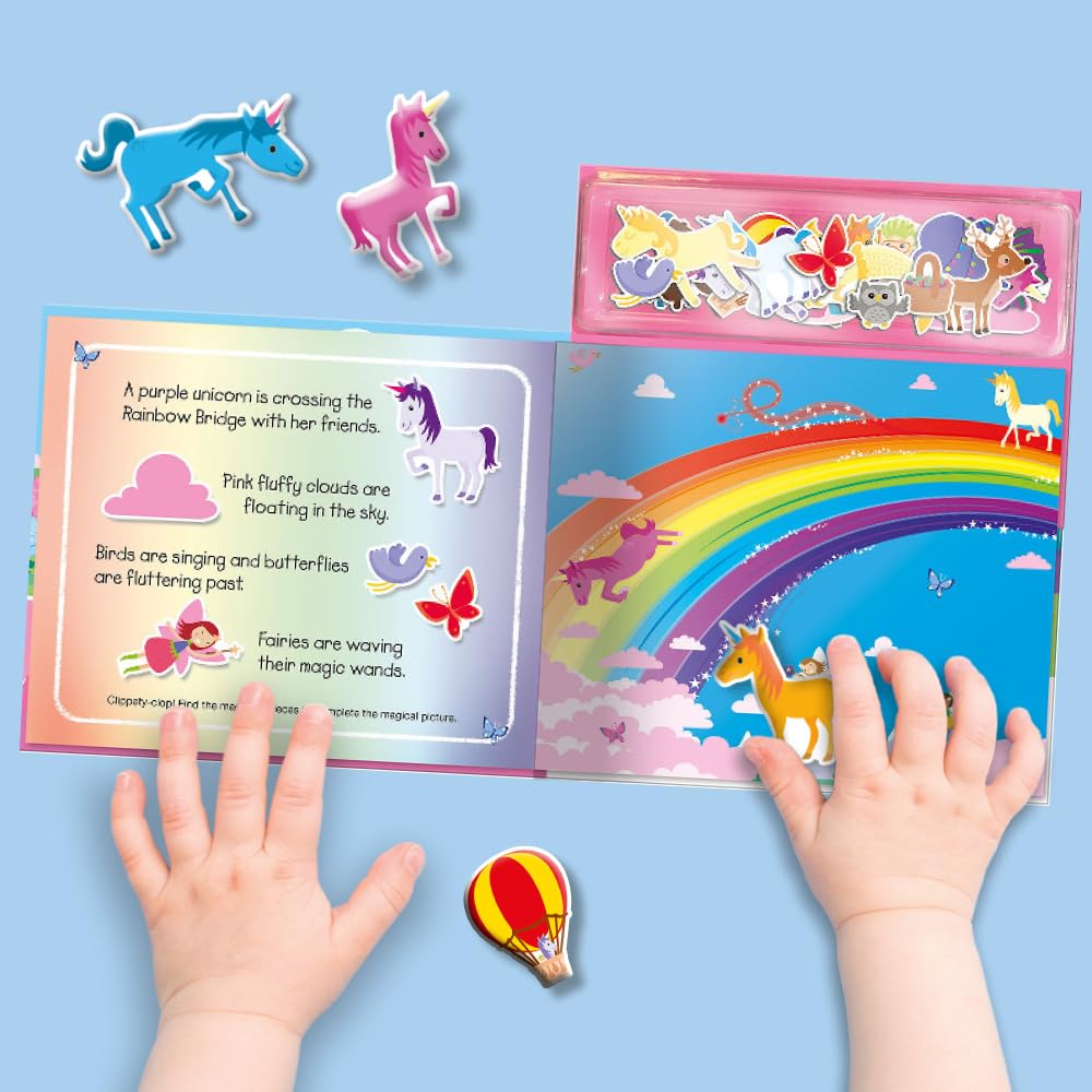 Magical Unicorns Magnetic Story & Play Scenes Book | Reusable Magnetic Activity Book for Kids