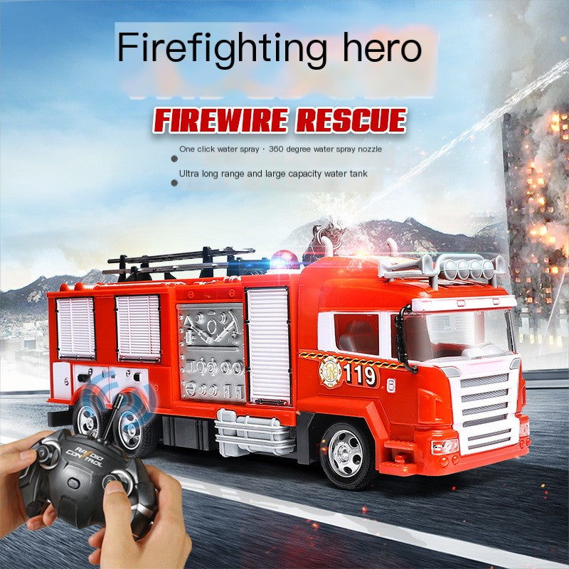 RC Fire Truck with Water Spray – Large 31cm Rescue Vehicle