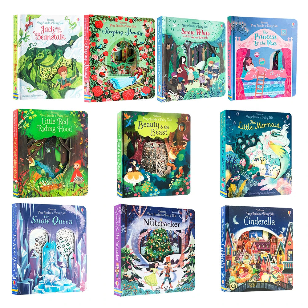 10Books/set Usborne Books Peep Inside Classic Fairy Tale baby Children English Educational 3D Flap Picture Story bedtime Book-(BOARDBOOKS)