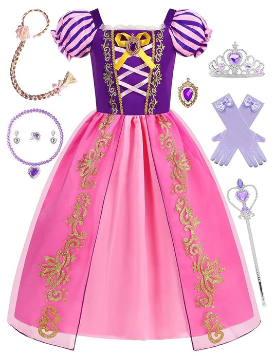 Rapunzel Princess Costume with Accessories | Fairytale Princess Dress