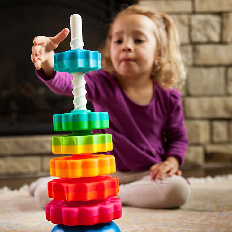 Rainbow Tower Spinning Stacking Toy