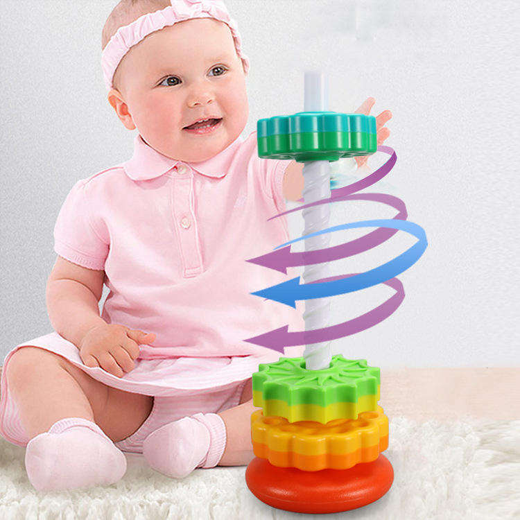 Rainbow Tower Spinning Stacking Toy