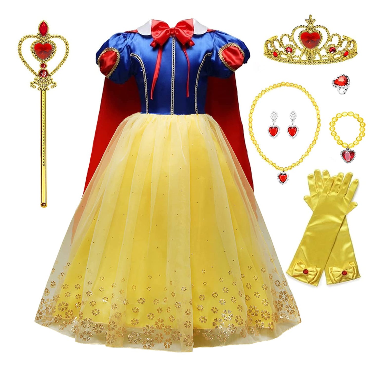 Snow White Princess Costume with Accessories | Fairytale Princess Dress