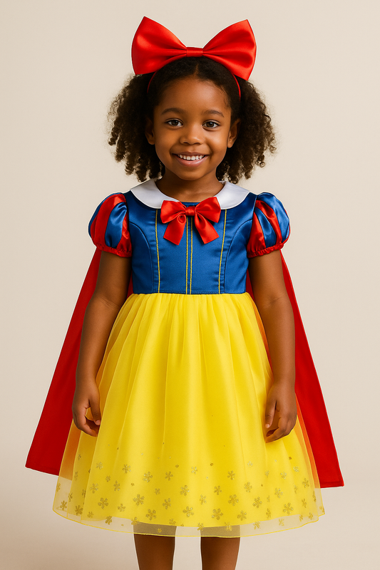 Snow White Princess Dress – Yellow, Red & Blue with Cape