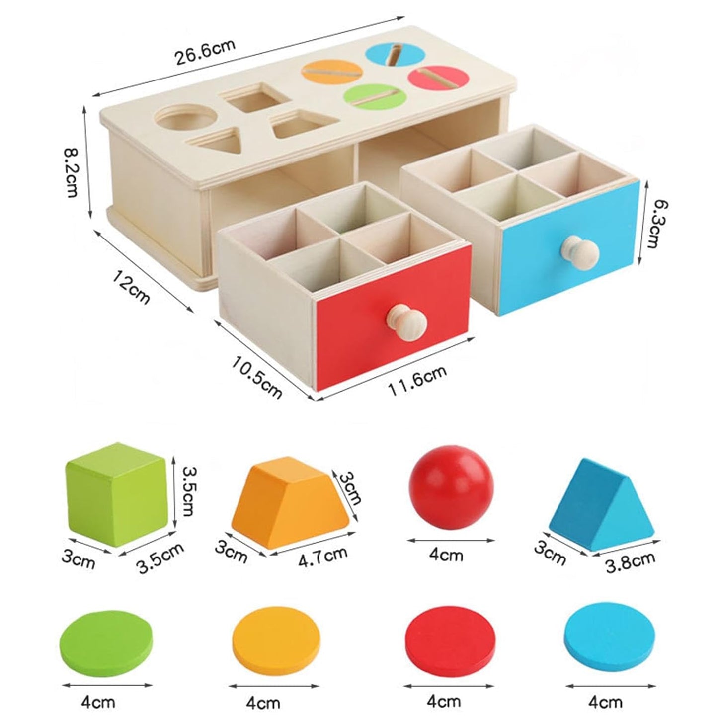 Montessori Shape & Colour Sorting Coin Object Permanence Box | Wooden Learning Toy Ages 1+