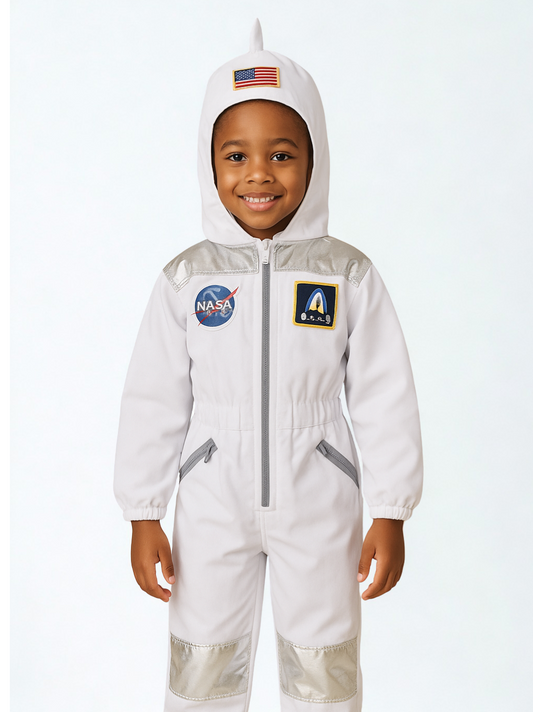 Kids Astronaut Costume – NASA Jumpsuit with Hood